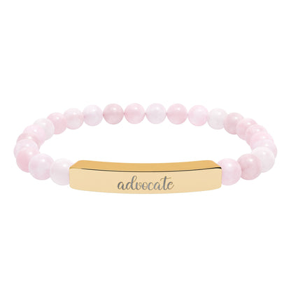 Advocate Natural Stone Engraved Bar Bracelet