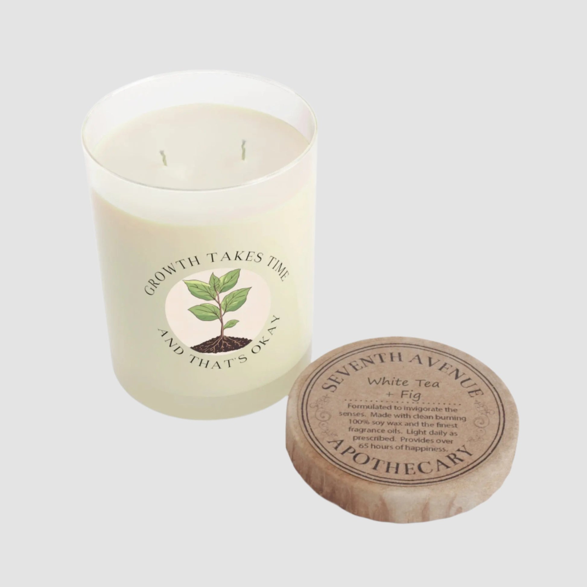 Growth Takes Time Scented Candle - Full Glass (11oz) Printify