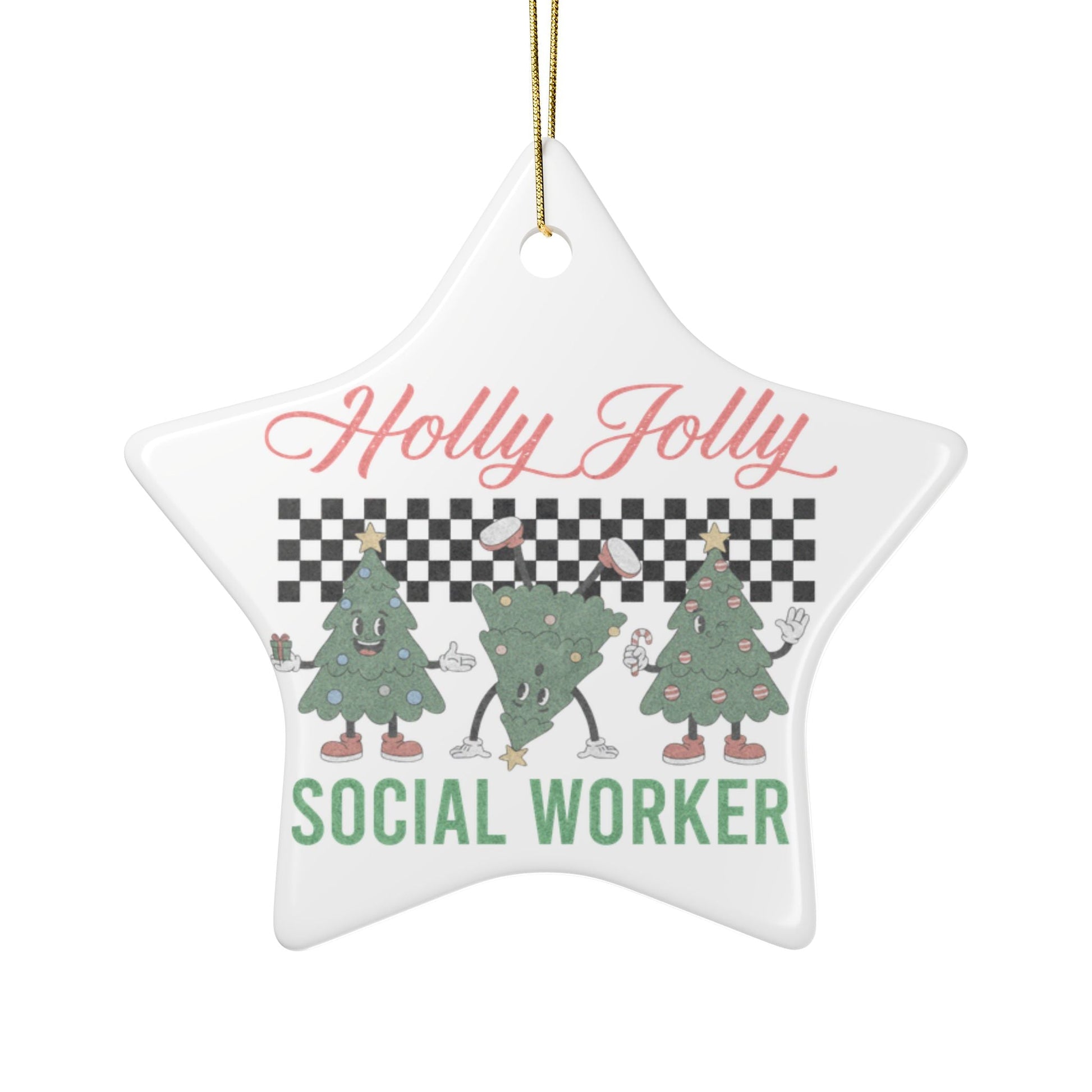 Holly Jolly Social Worker Ornament Printify