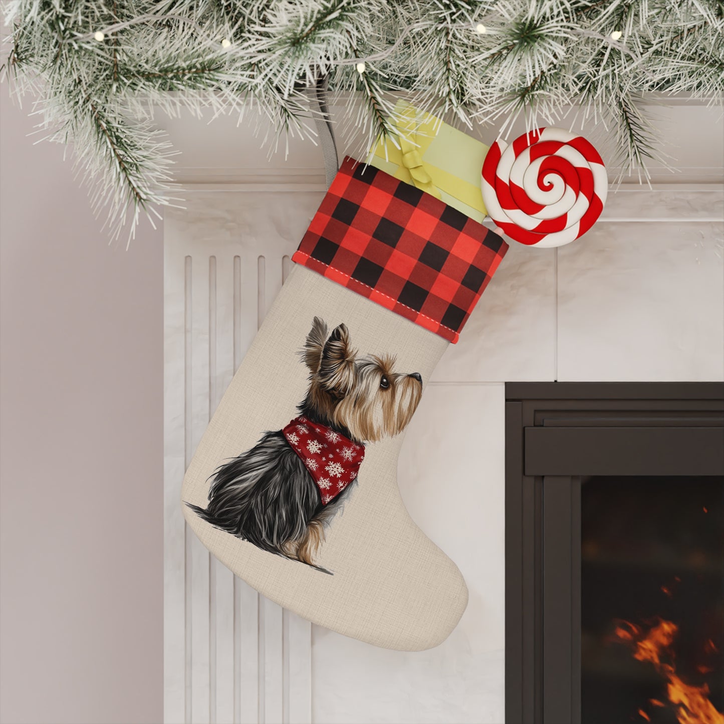 Yorkie Christmas Stocking - Personalization Available!