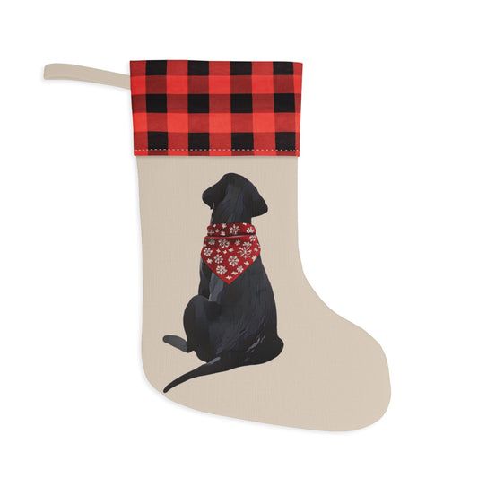 Black Lab Christmas Stocking - Personalization Available! Printify
