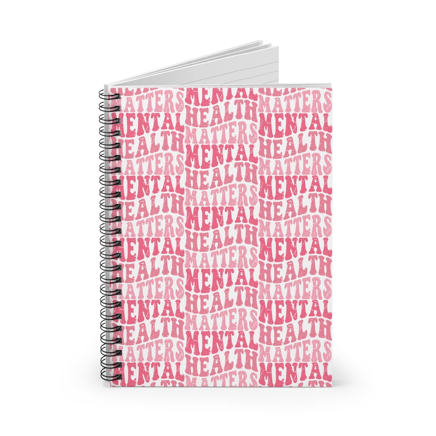 Pink Mental Health Matters Spiral Notebook Printify