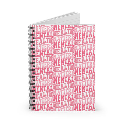 Pink Mental Health Matters Spiral Notebook Printify