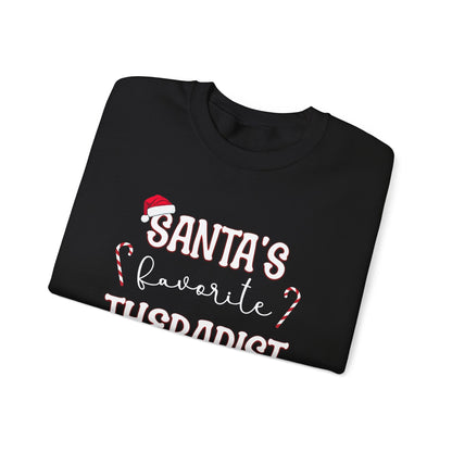 Santa's Favorite Therapist Crewneck Printify