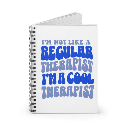 The Cool Therapist (Blue) Spiral Notebook Printify