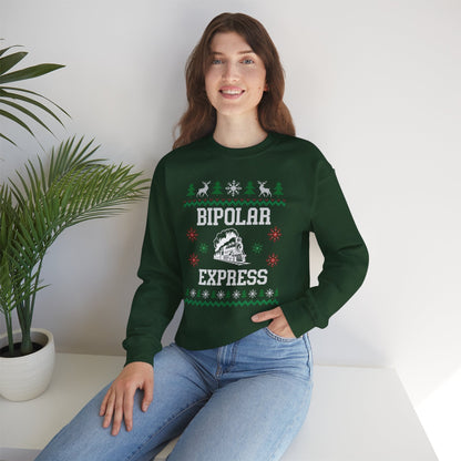 Bipolar Express - Ugly Christmas Crewneck Printify
