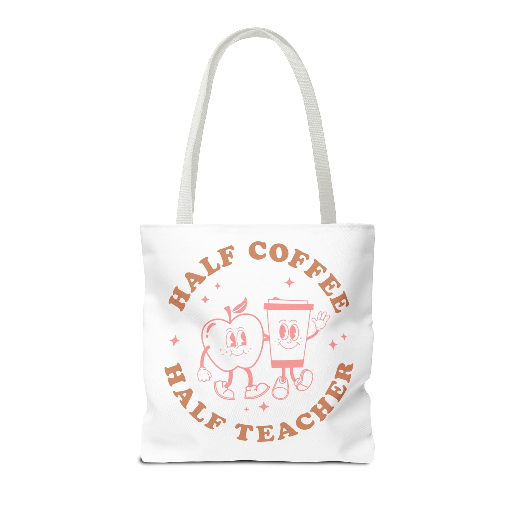 Half Coffee Half Teacher Tote Printify