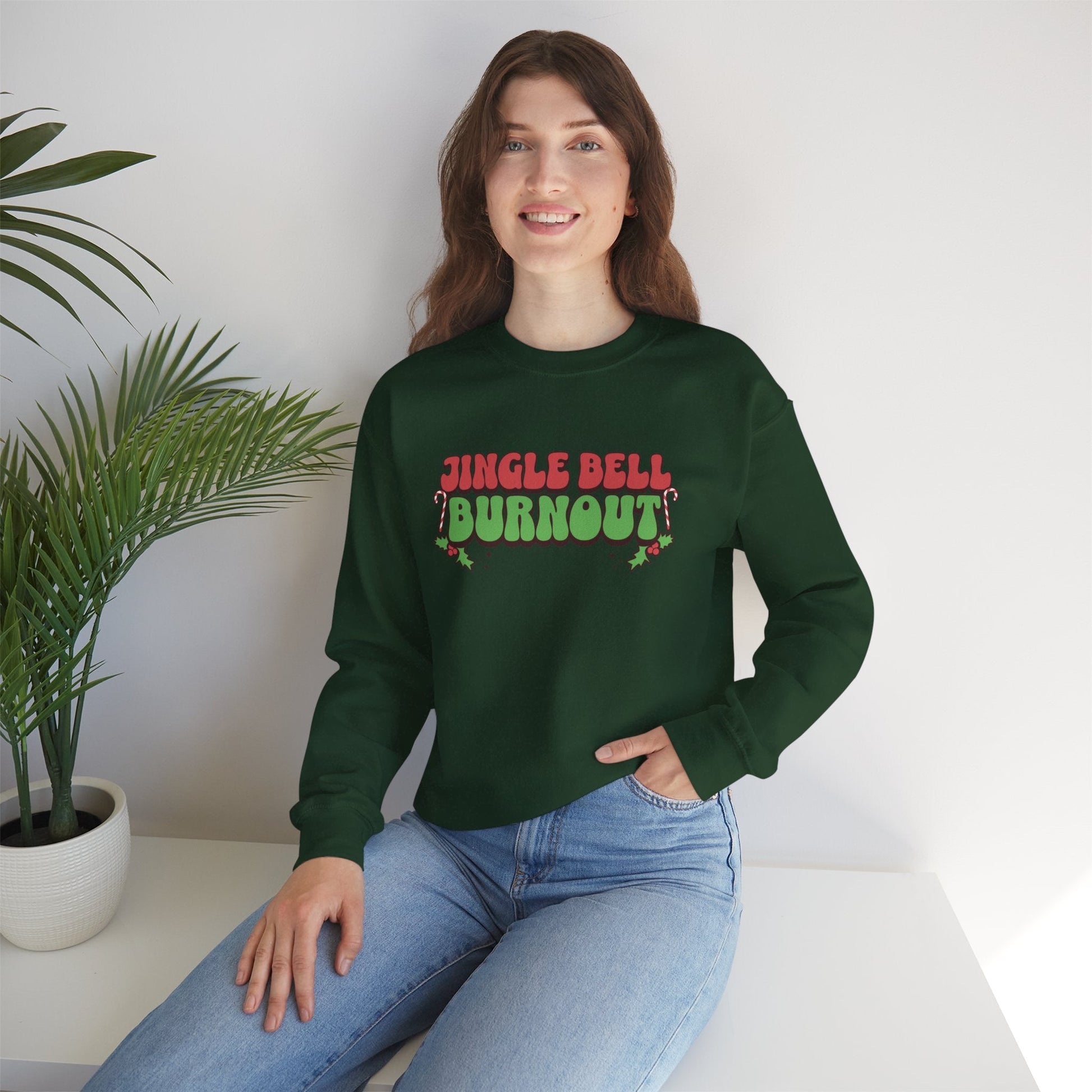 Jingle Bell Burnout Crewneck Printify