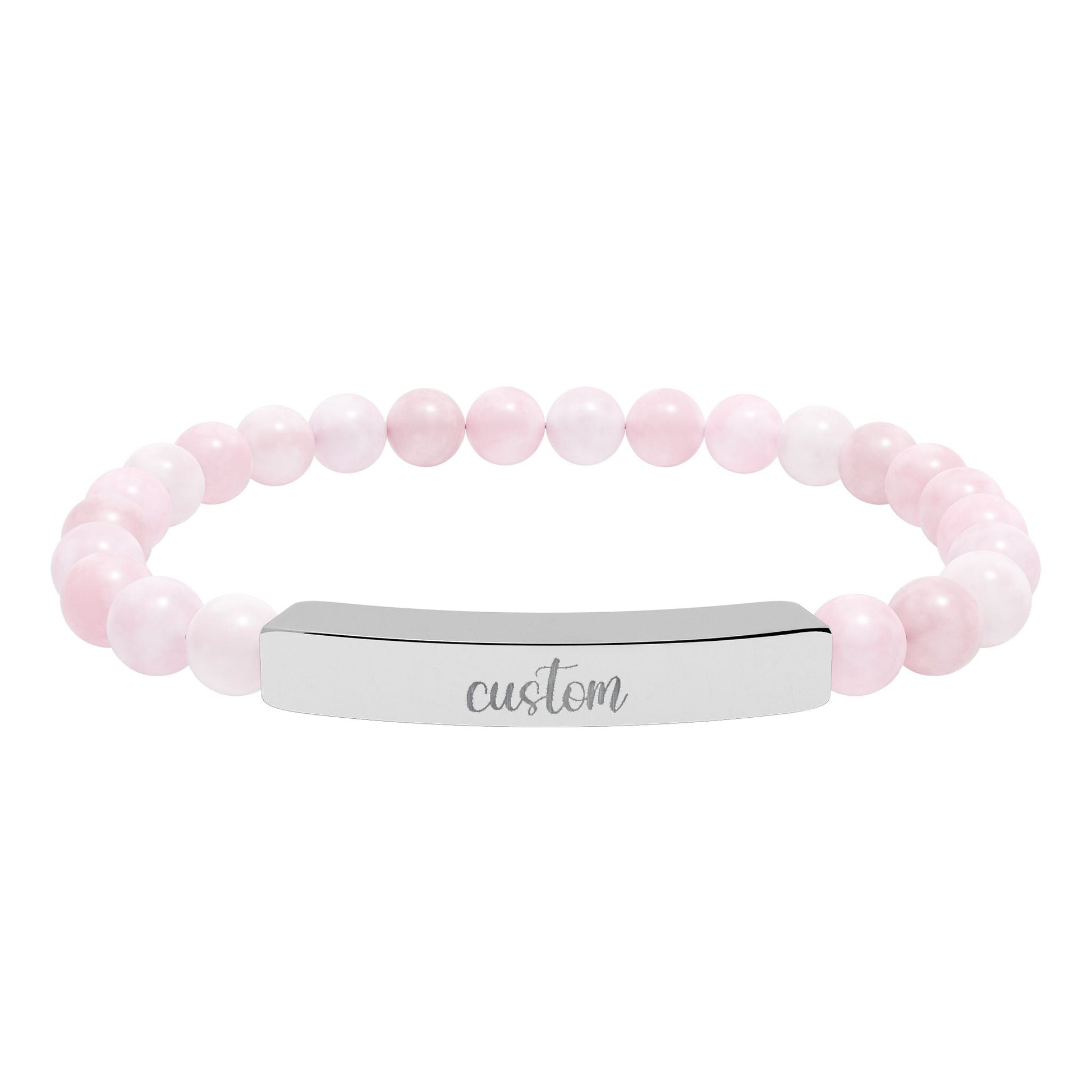Custom Engraved Natural Stone Bar Bracelet Printify