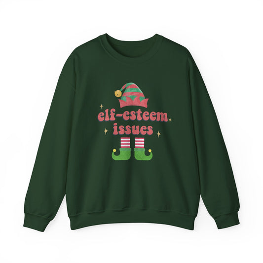 Elf-Esteem Issues Crewneck Printify