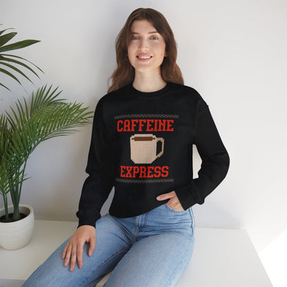 Caffeine Express - Ugly Christmas Crewneck Printify