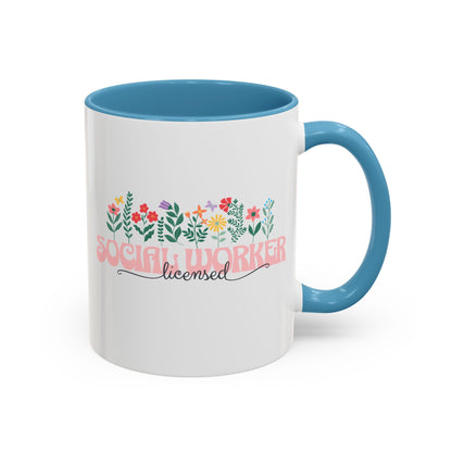 Floral Licensed Social Worker Mug (11oz)