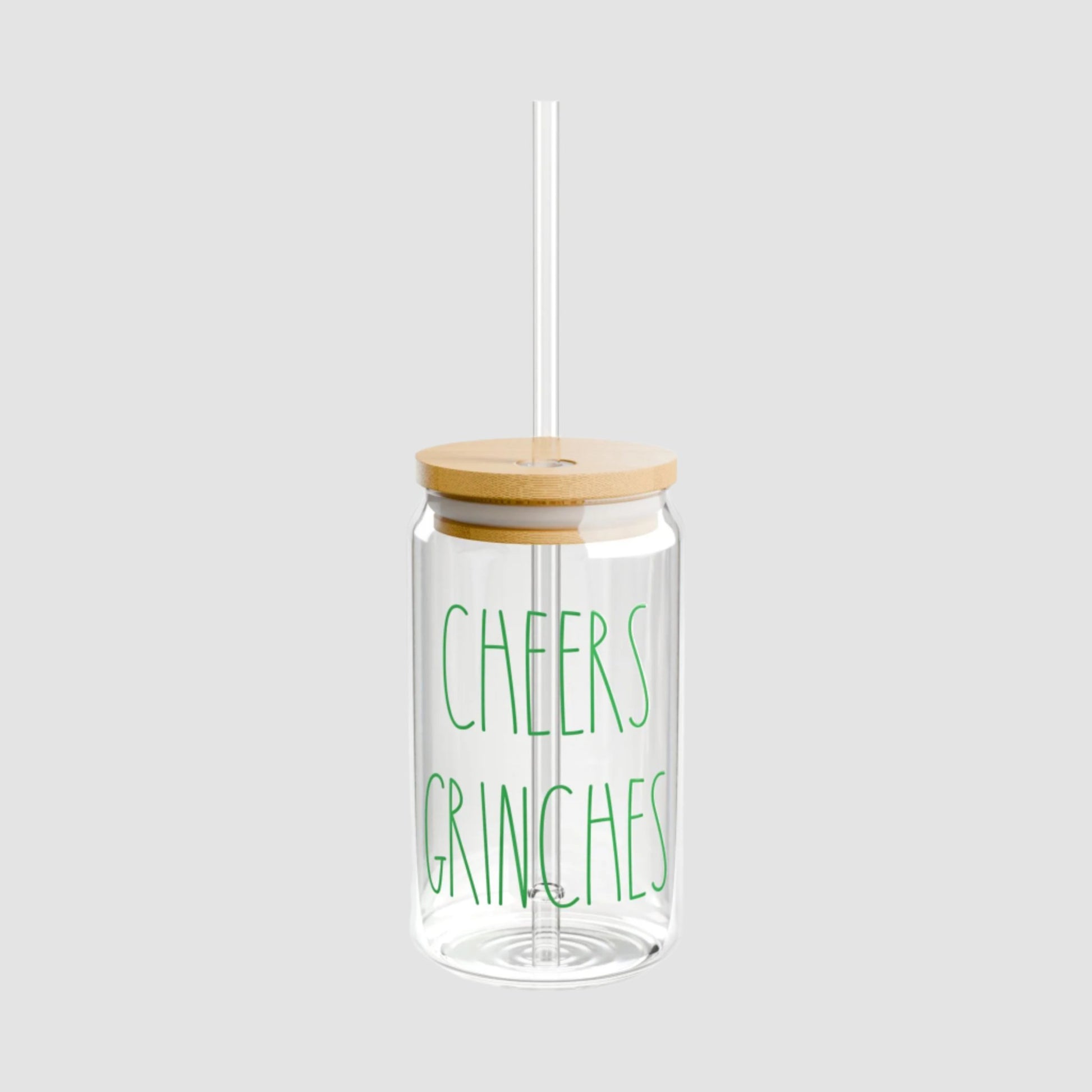 Cheers Grinches Sipper Glass (16oz) Printify