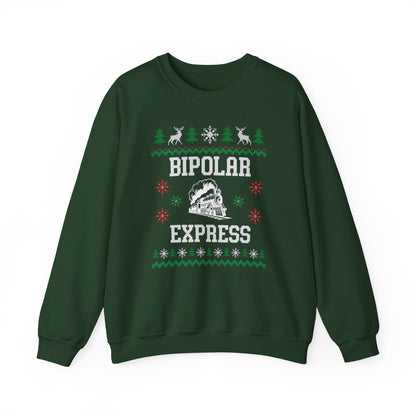 Bipolar Express - Ugly Christmas Crewneck Printify