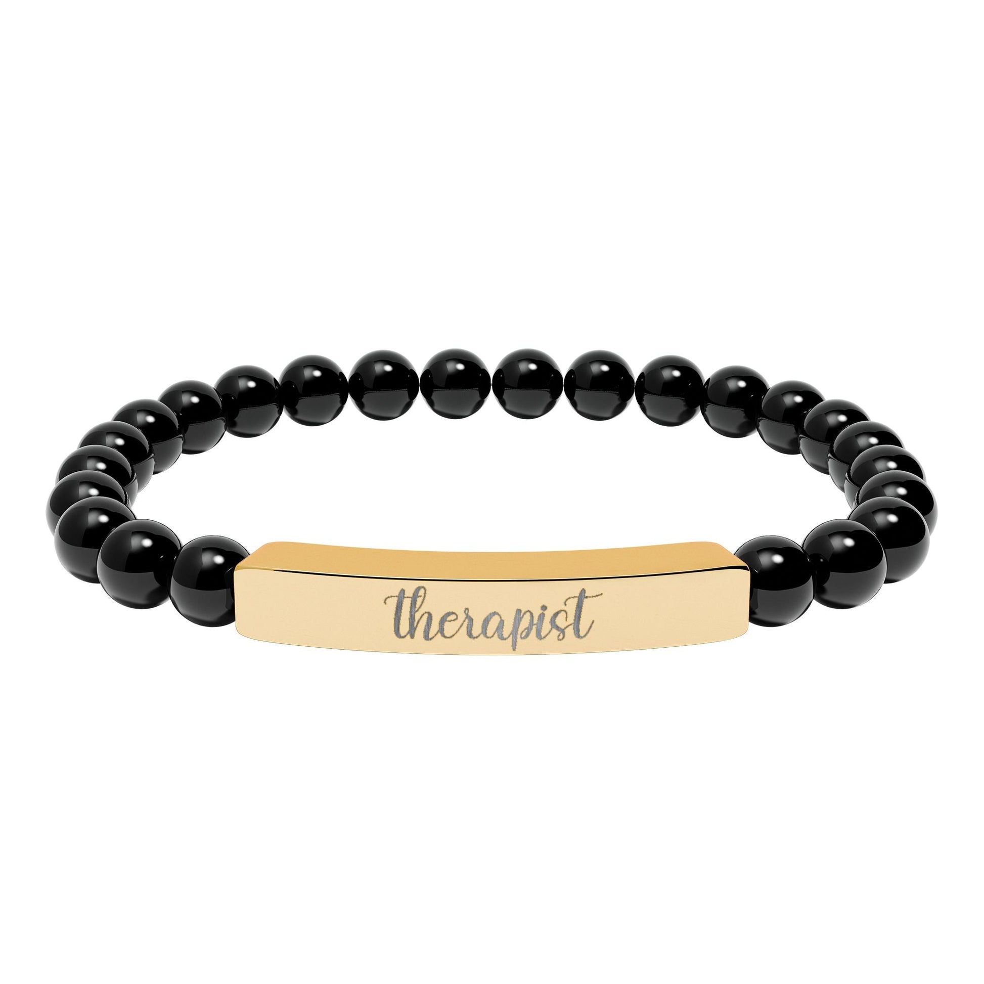 Therapist Natural Stone Bar Bracelet Printify
