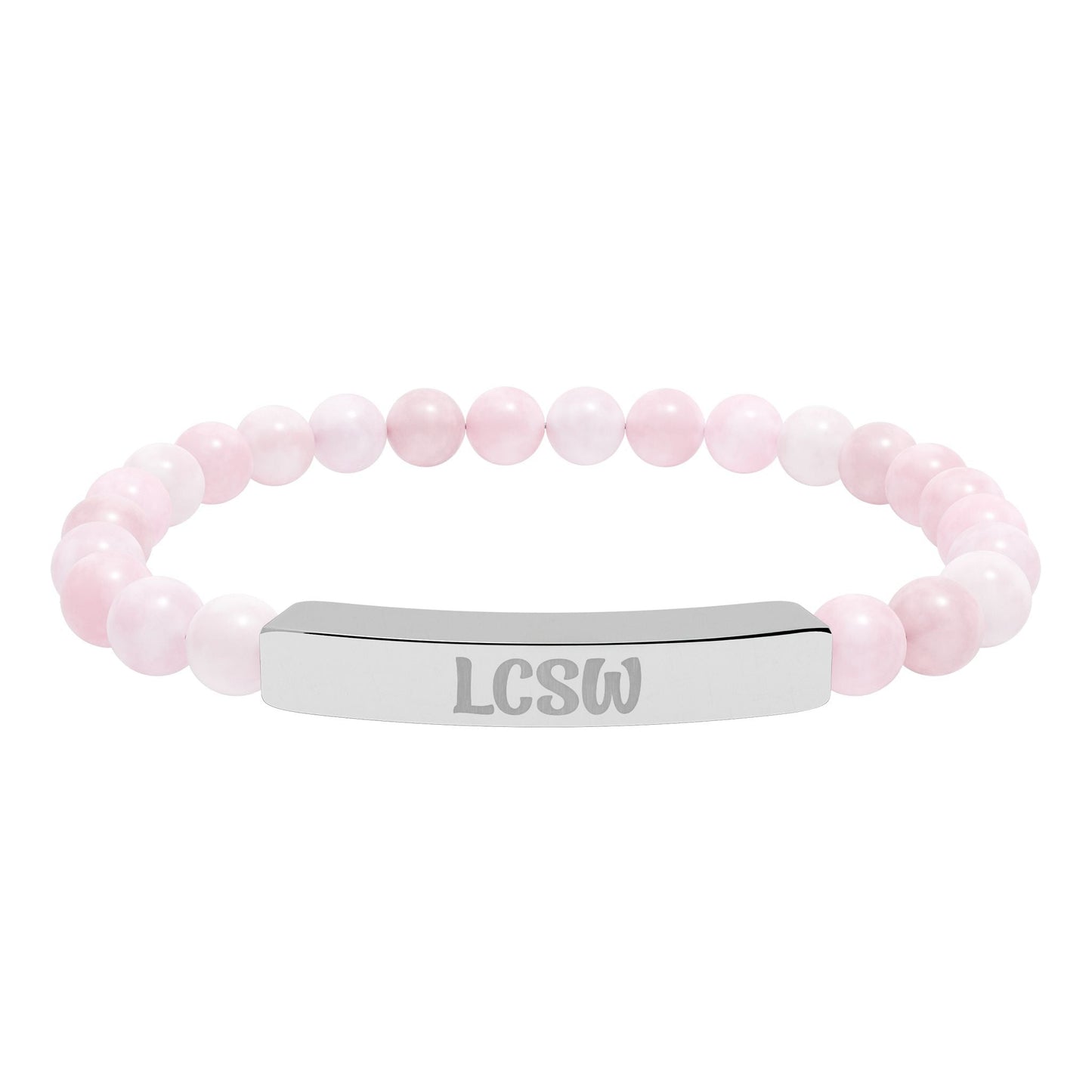 LCSW Engraved Natural Stone Bracelet Printify