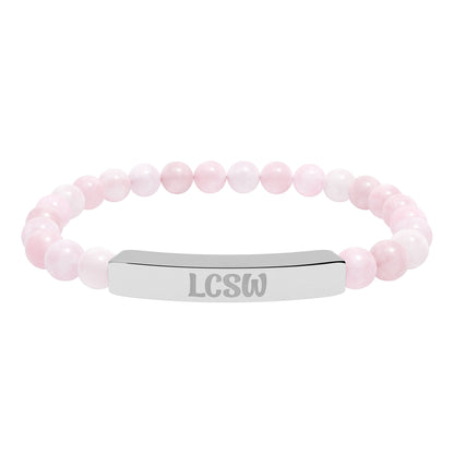 LCSW Engraved Natural Stone Bracelet