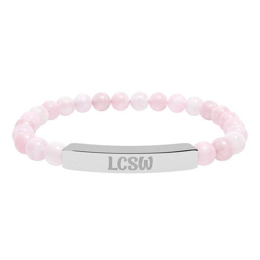 LCSW Engraved Natural Stone Bracelet