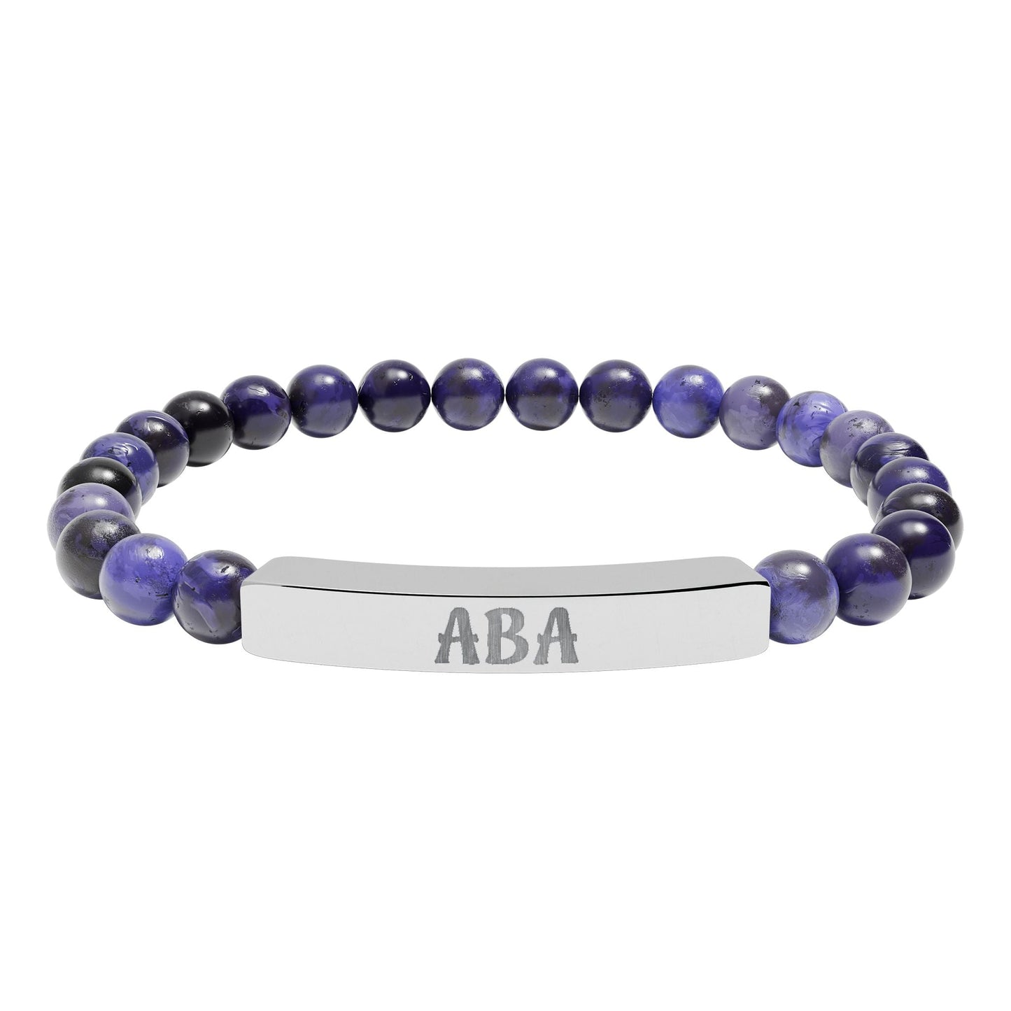 ABA Natural Stone Engraved Bar Bracelet Printify