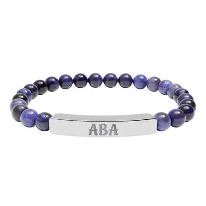 ABA Natural Stone Engraved Bar Bracelet