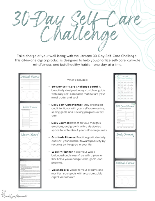 30-Day Self-Care Challenge MindLyssMoments LLC