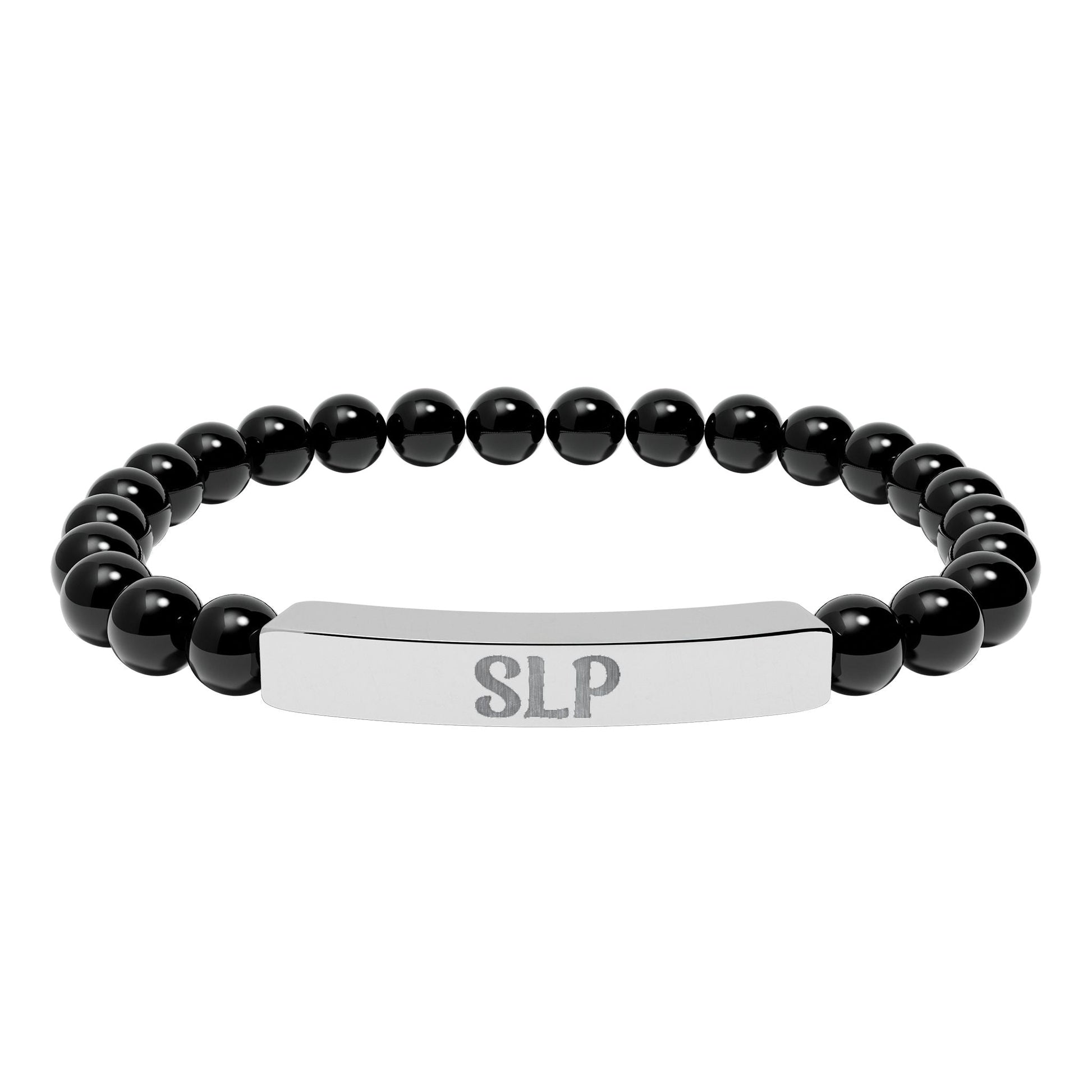 SLP Natural Stone Engraved Bar Bracelet Printify