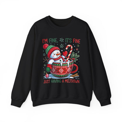I'm Fine, It's Fine, Just Having a Meltdown Crewneck Printify