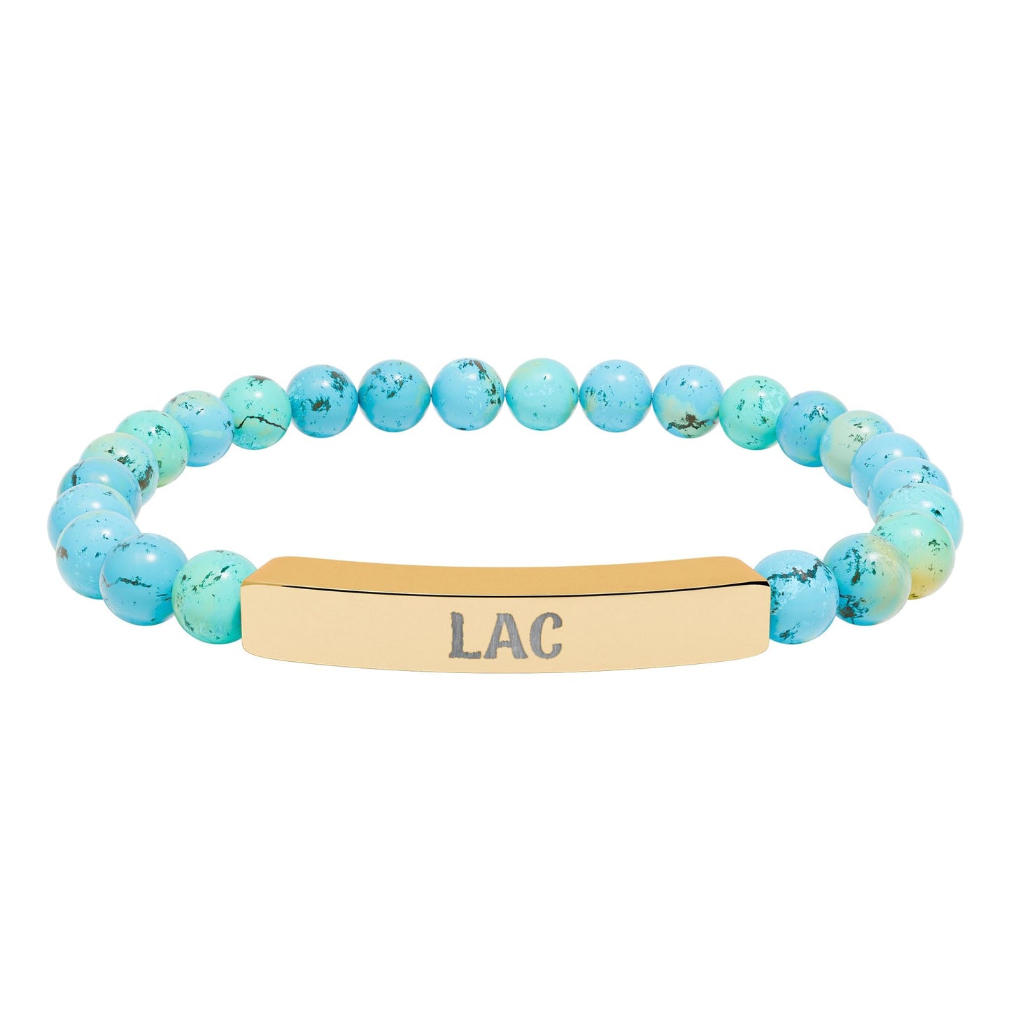 LAC Engraved Natural Stone Bar Bracelet Printify