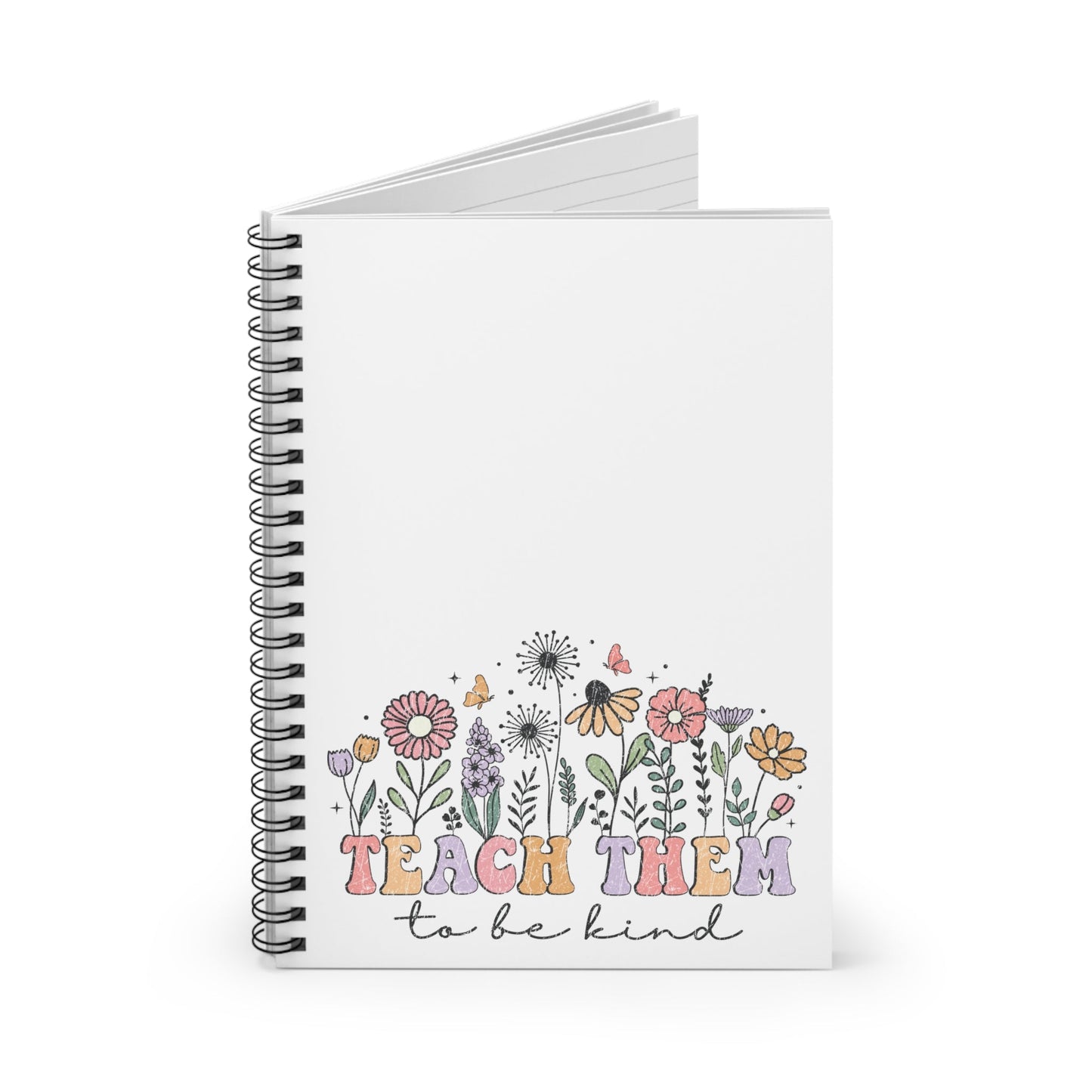 Floral Teach Them To Be Kind Notebook Printify