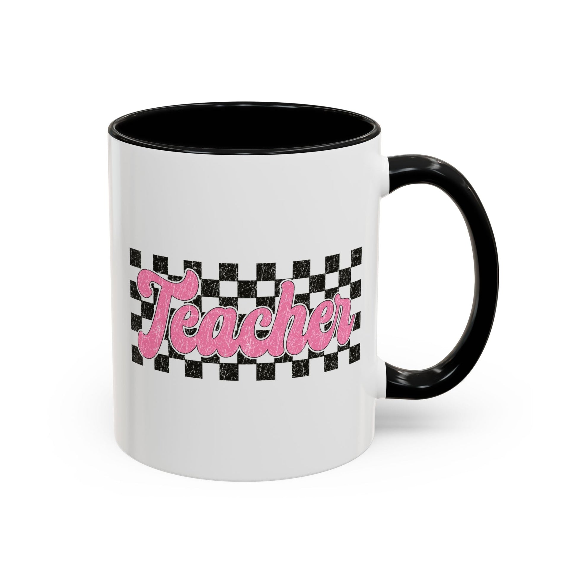 Retro Checkered Teacher Mug (11oz, 15oz) Printify