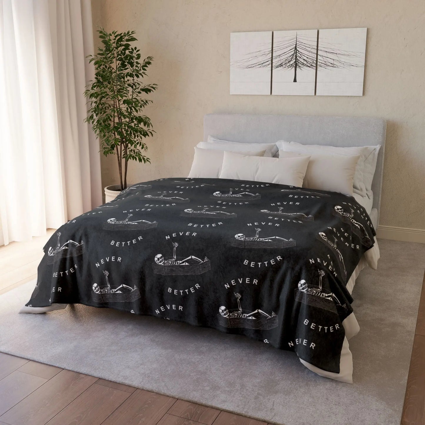 Never Better Soft Polyester Blanket Printify