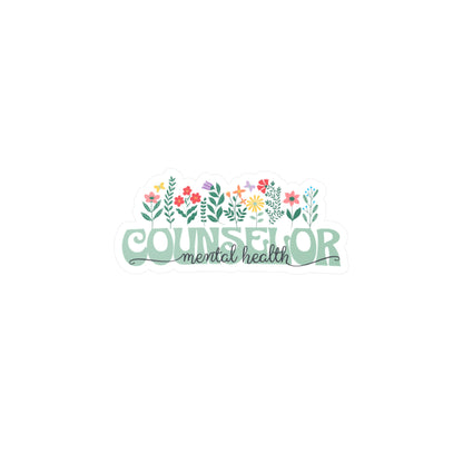 Floral Mental Health Counselor Vinyl Decal