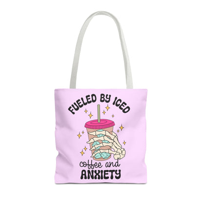Fueled By Iced Coffee And Anxiety Tote Printify