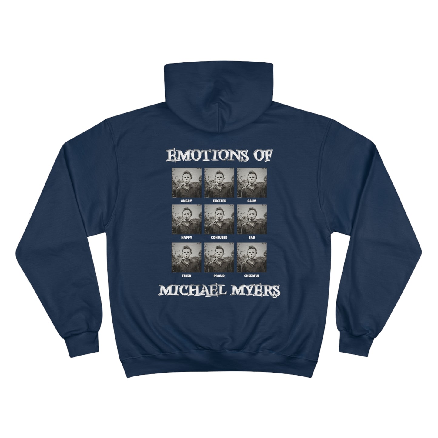 Emotions of Michael Myers Champion Hoodie Printify