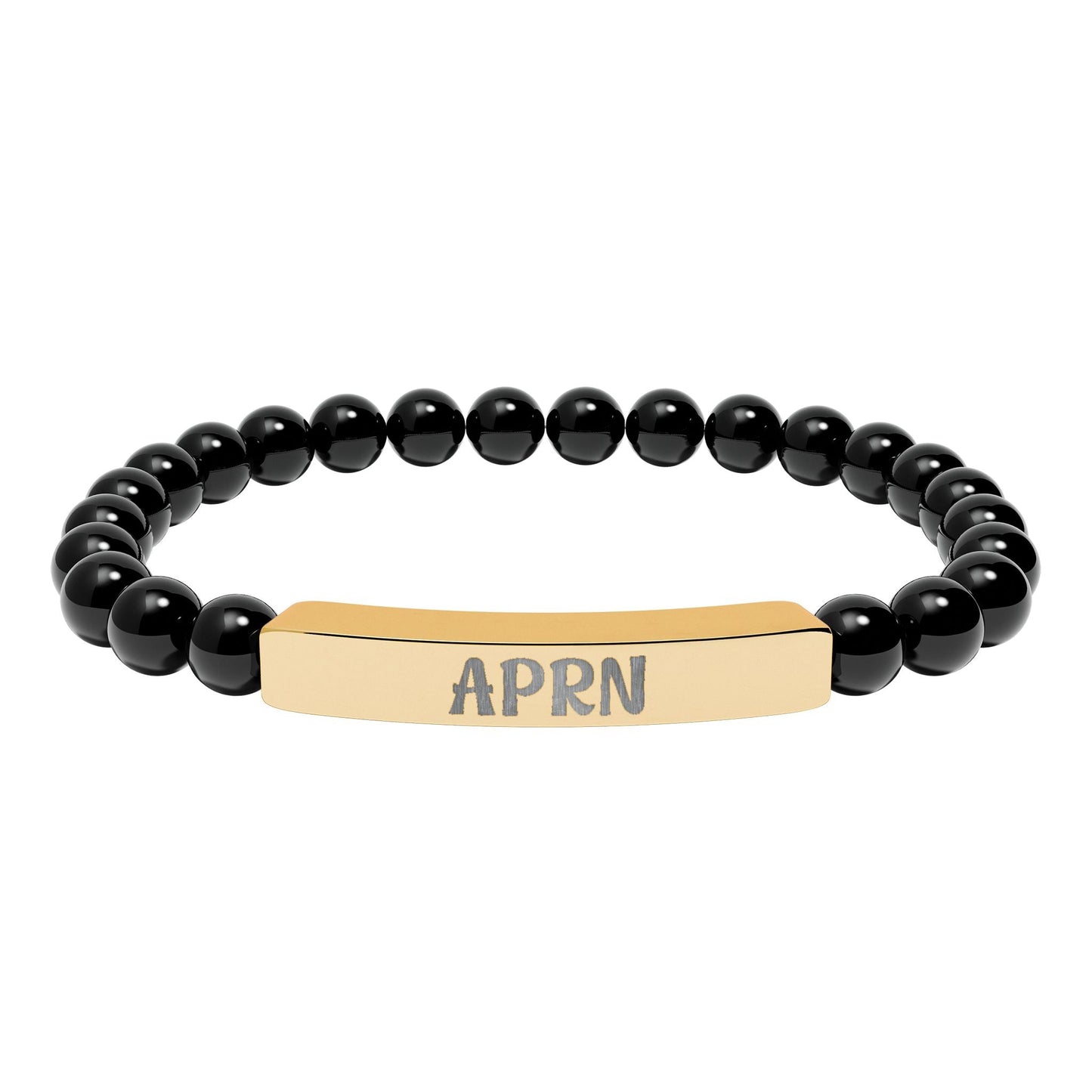 APRN Natural Stone Engraved Bar Bracelet Printify