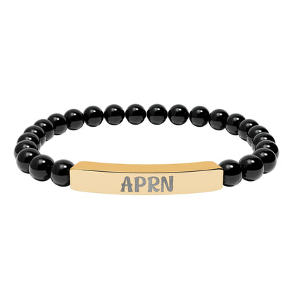 APRN Natural Stone Engraved Bar Bracelet