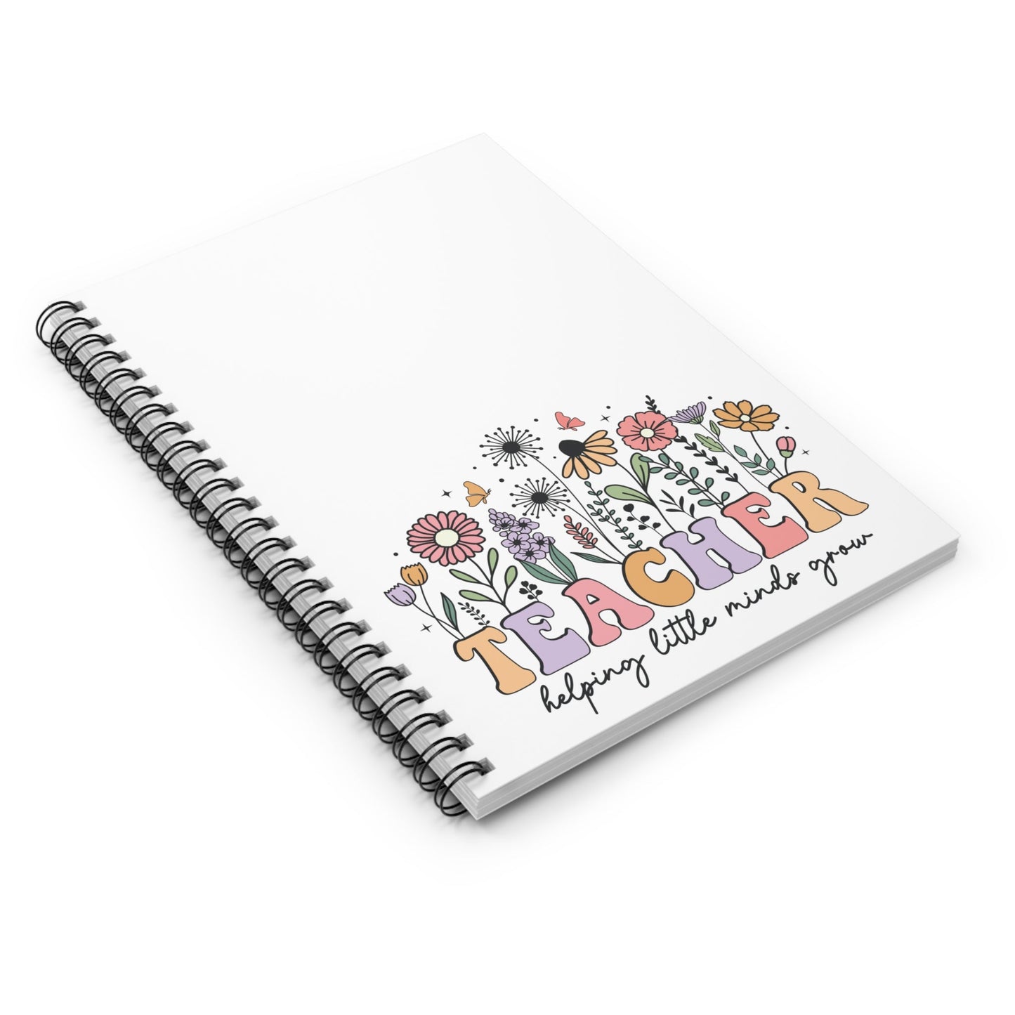 Floral Teacher Spiral Notebook Printify