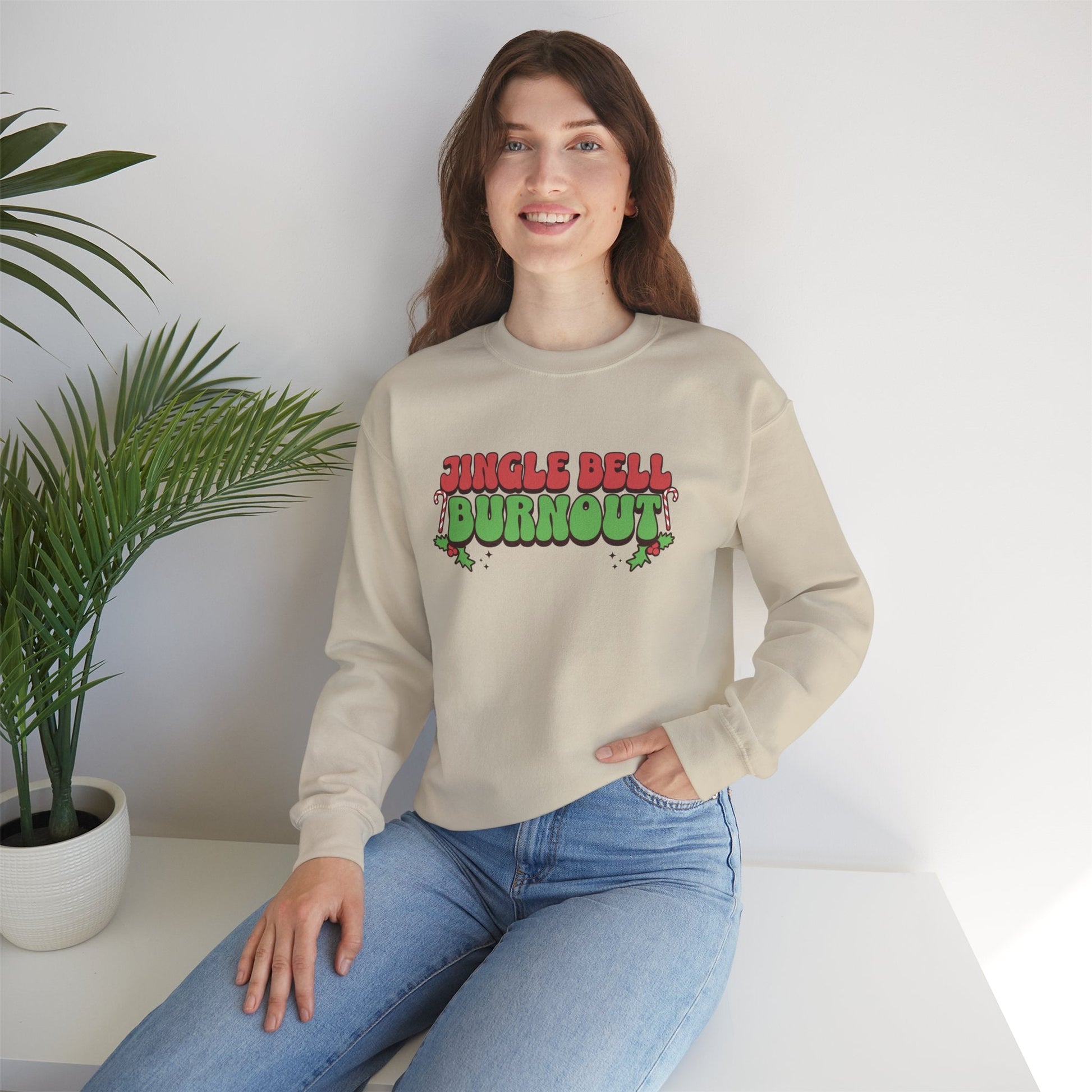 Jingle Bell Burnout Crewneck Printify