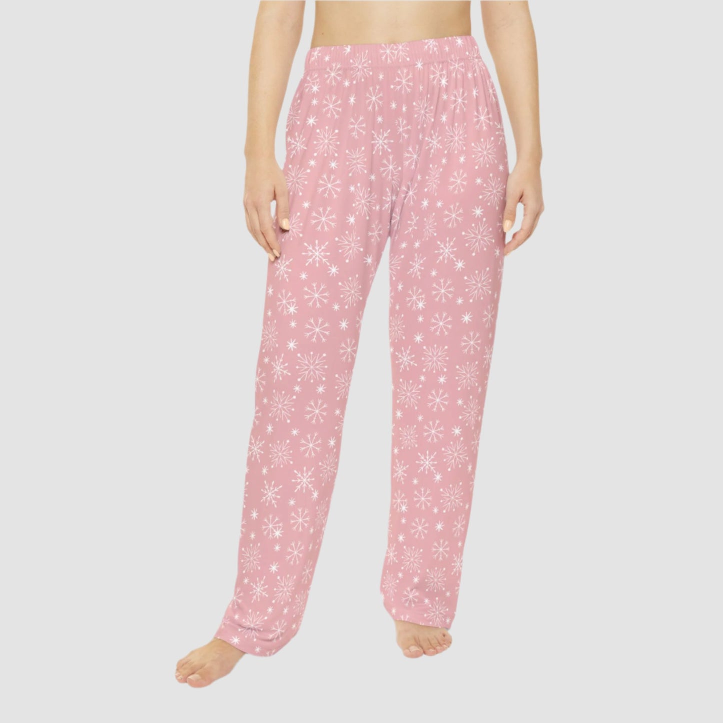 Pink Snowflakes Women's PJ Pants