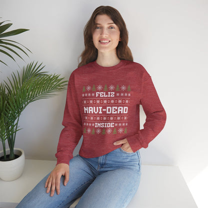 Feliz Navi-Dead Inside Ugly Christmas Crewneck Printify