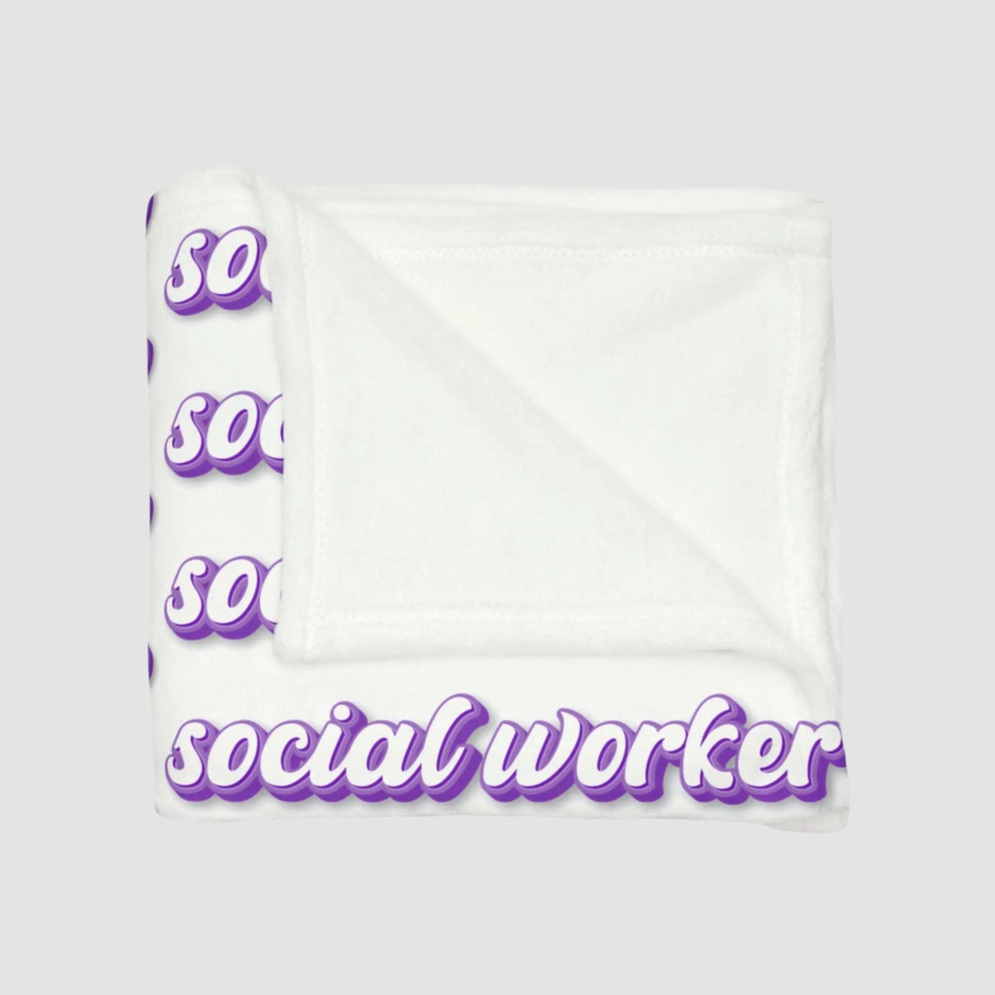 Purple Social Worker Soft Polyester Blanket Printify