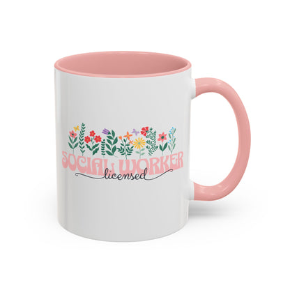 Floral Licensed Social Worker Mug (11oz)