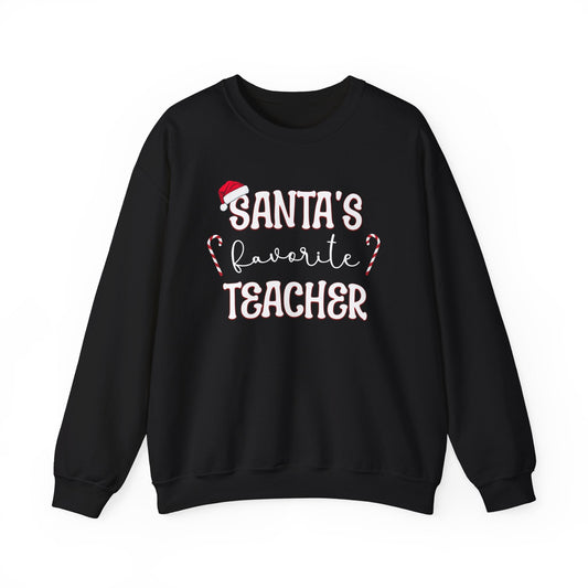 Santa's Favorite Teacher Crewneck Printify