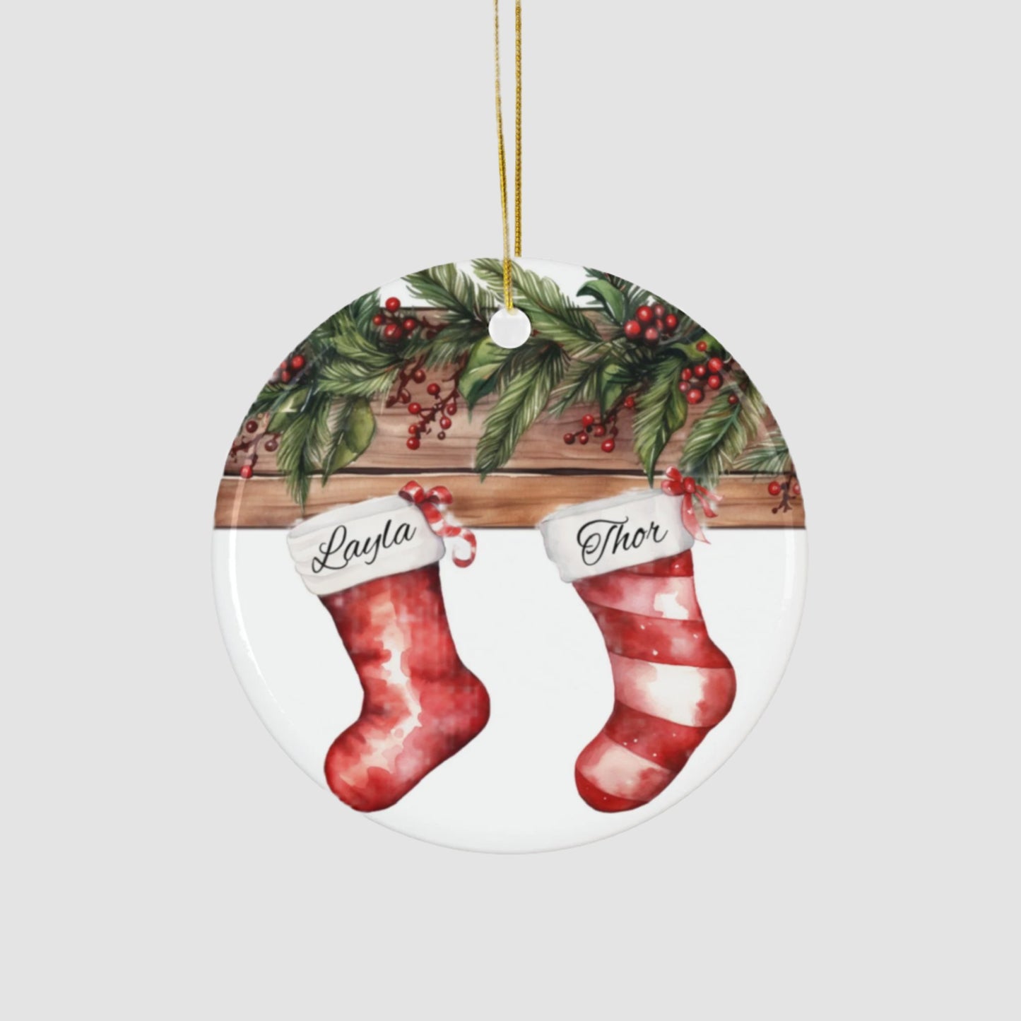 Personalized Ornament (2 Stockings)