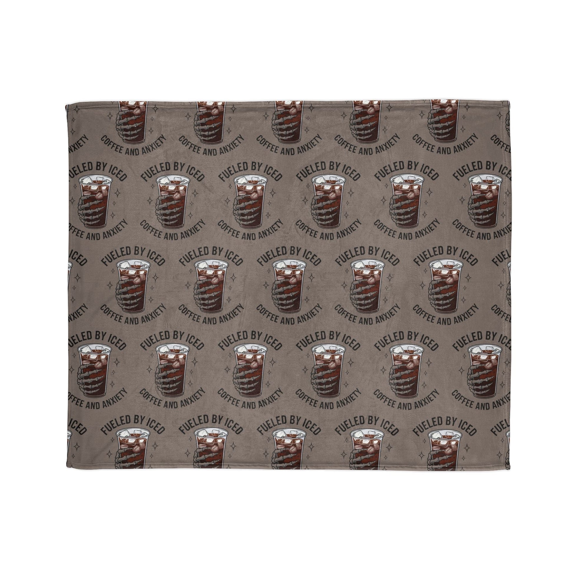 Fueled by Iced Coffee and Anxiety Blanket Printify
