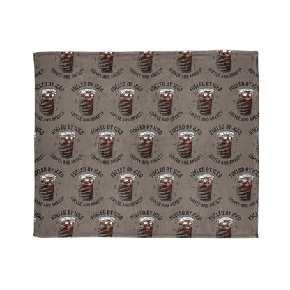 Fueled by Iced Coffee and Anxiety Blanket Printify