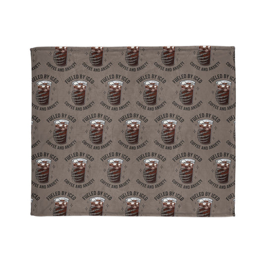 Fueled by Iced Coffee and Anxiety Blanket Printify