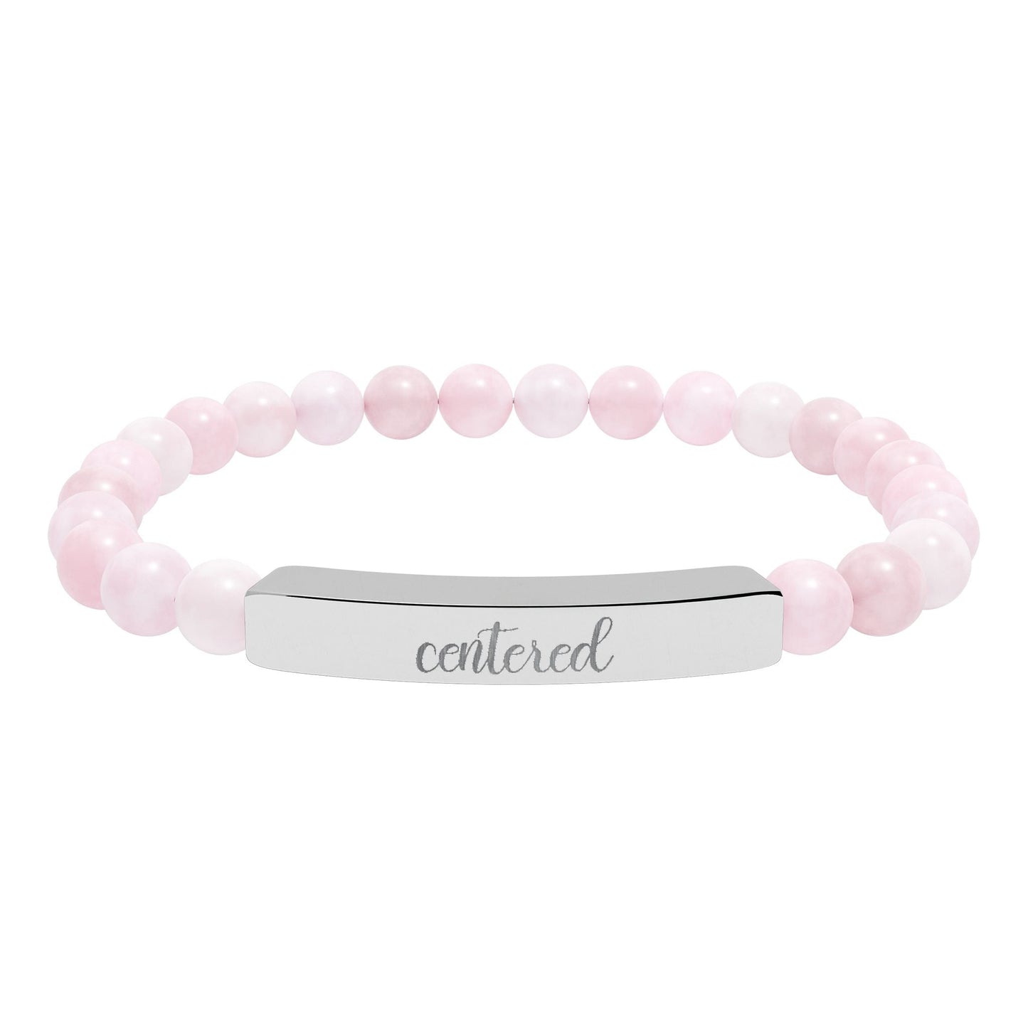 Centered Natural Stone Engraved Bar Bracelet Printify