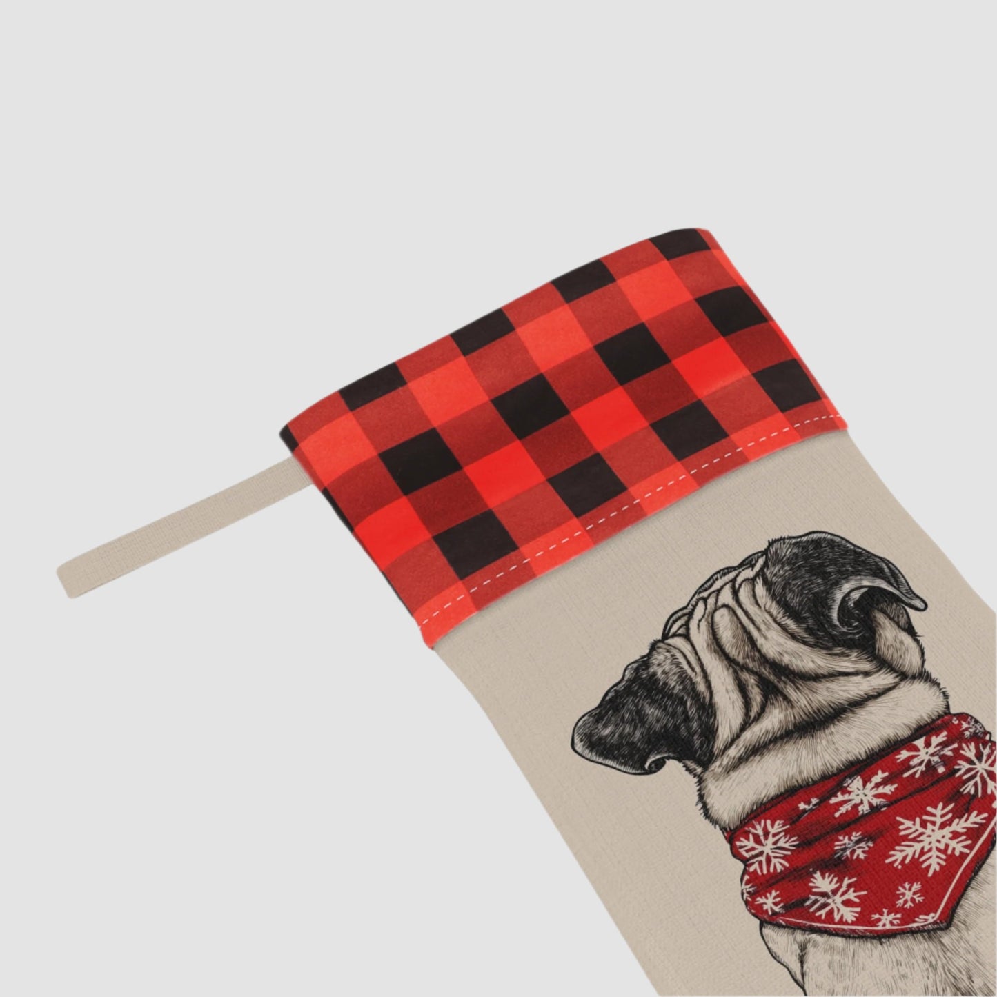 Pug Christmas Stocking - Personalization Available!