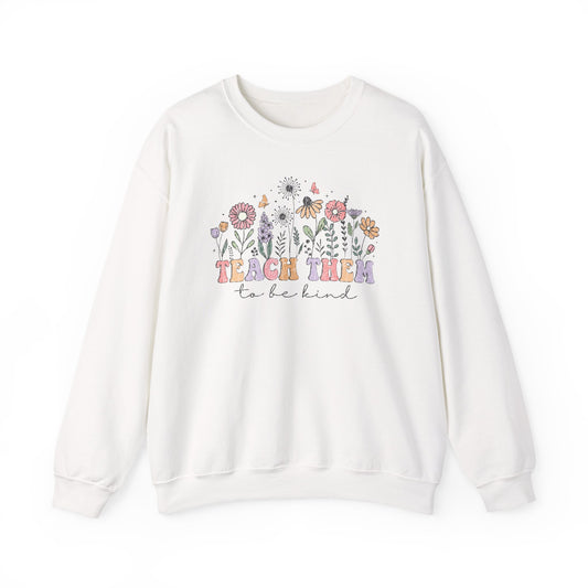 Teach Them To Be Kind Floral Crewneck